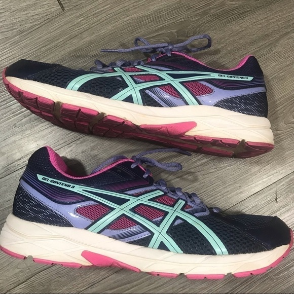 Asics Gel Contend 3 Test Navy/Pink Runners - Picture 1 of 8
